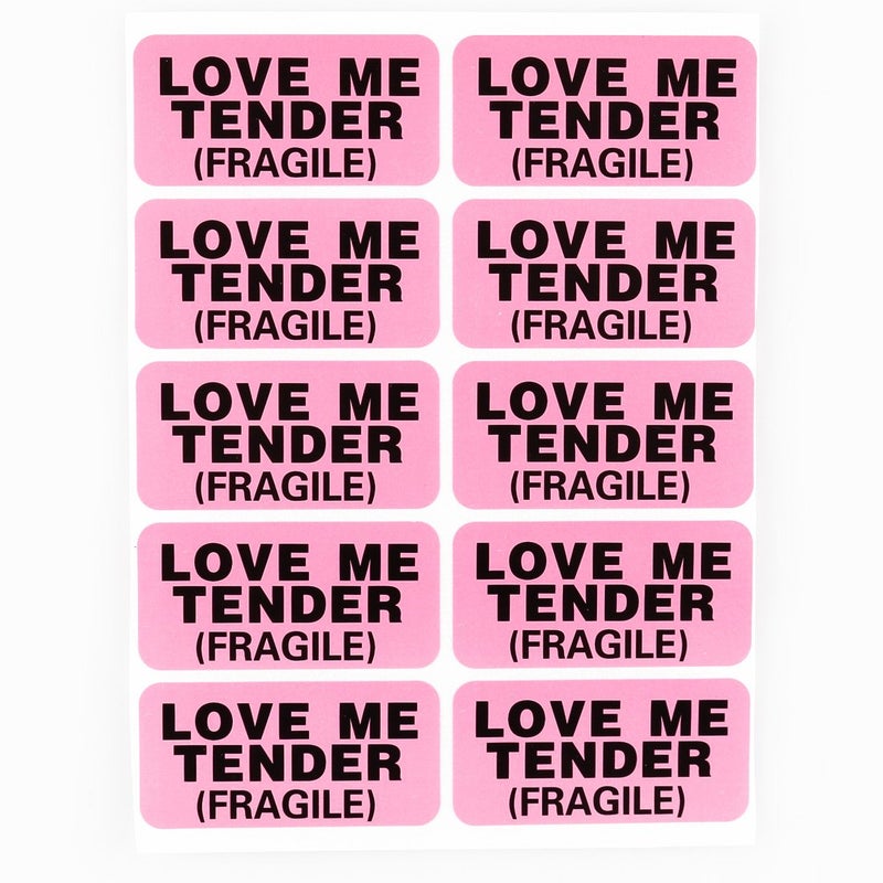 tianxiang 200pcs 1 x 2 inch Pink Fragile Sticker Love Me Tender Shipping Label for Envelope Gift Jewelry Bag - Image 2